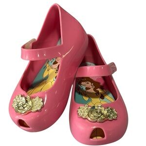 Mini Melissa Ultragirl Disney Beauty and the Beast Mary Jane Shoes Size 7